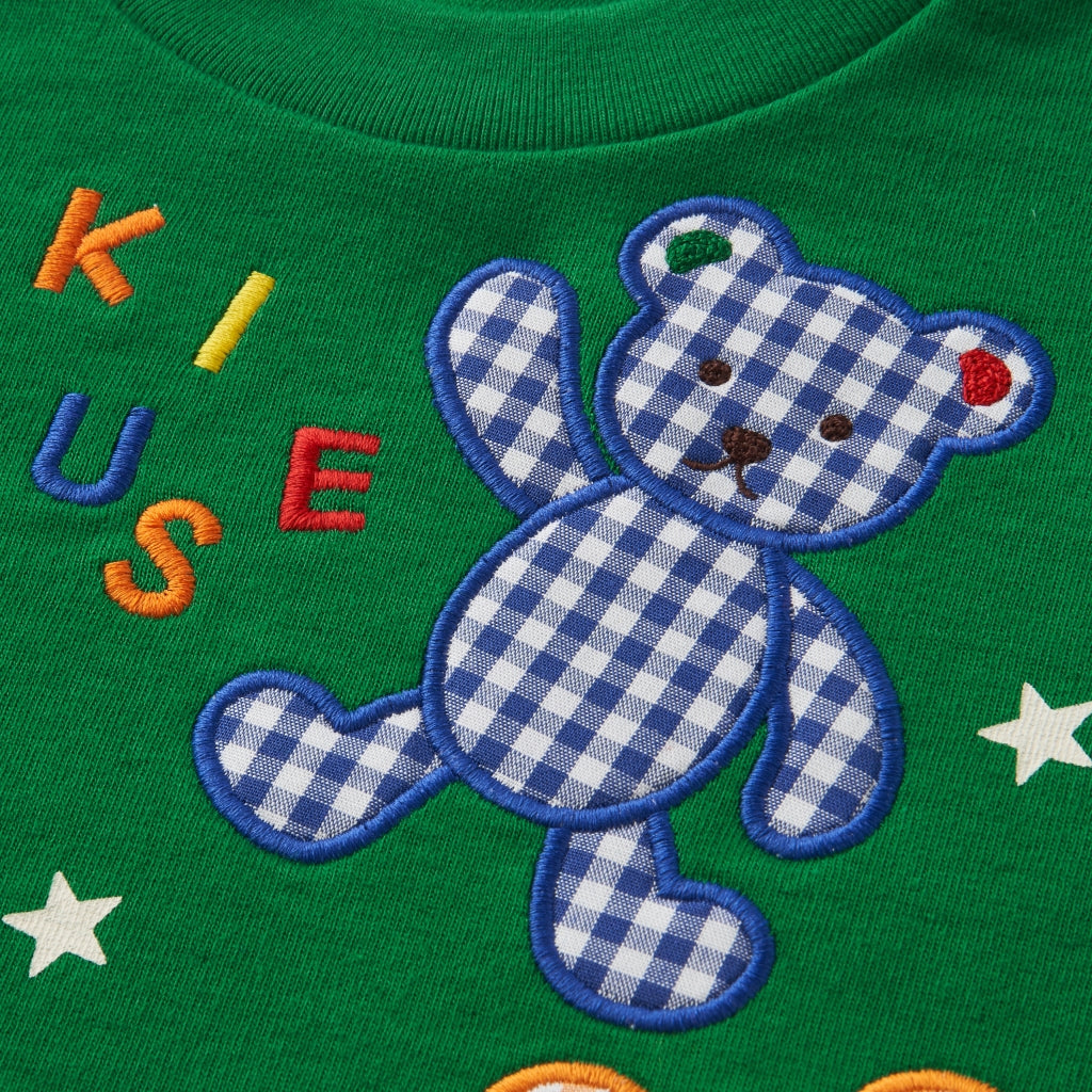Gingham Bear Motif Sweater