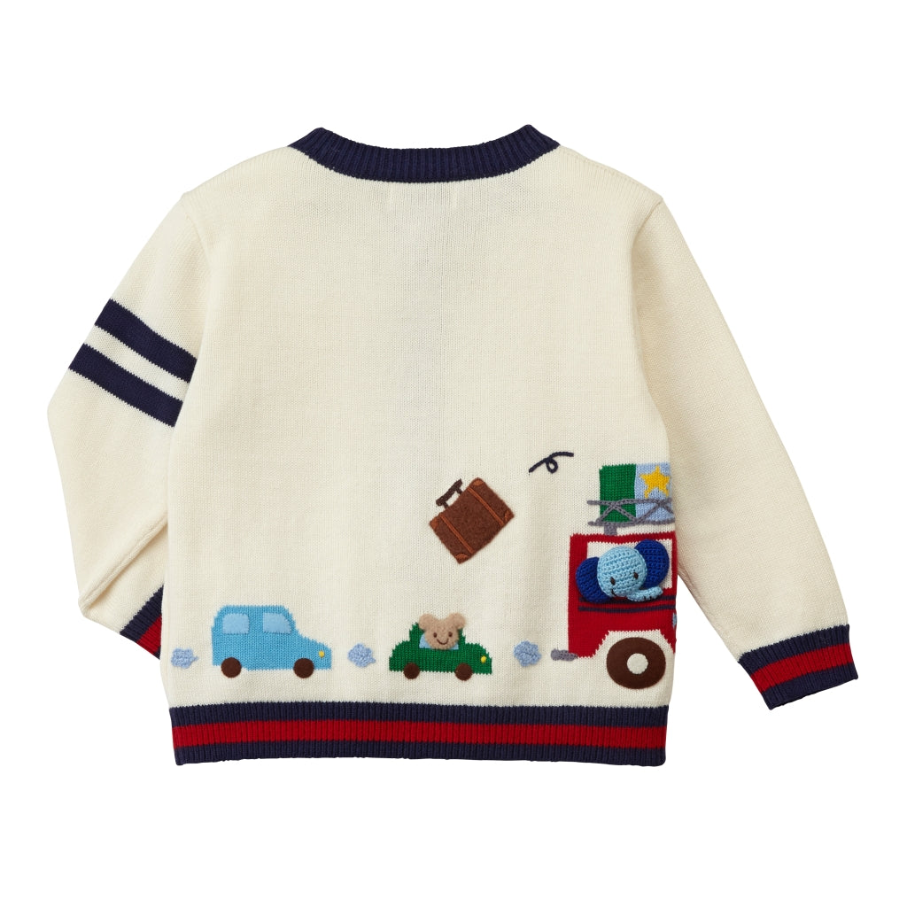 Cotton Knit Cardigan with Pucchi and Friends