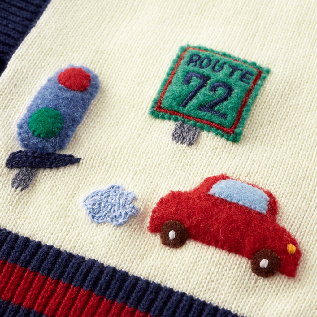 Cotton Knit Cardigan with Pucchi and Friends