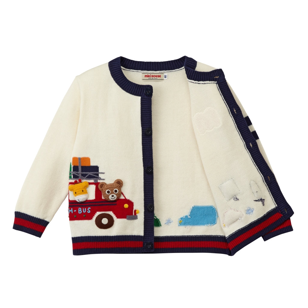 Cotton Knit Cardigan with Pucchi and Friends