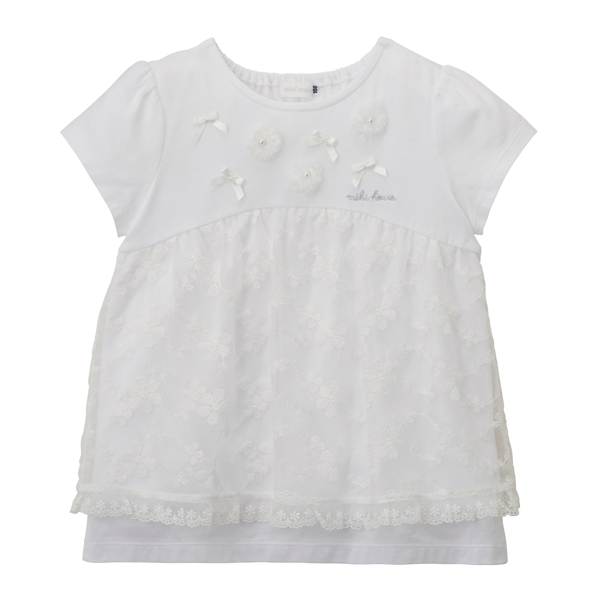 Enchanting Blooms: Short-Sleeve T-Shirt with Beads