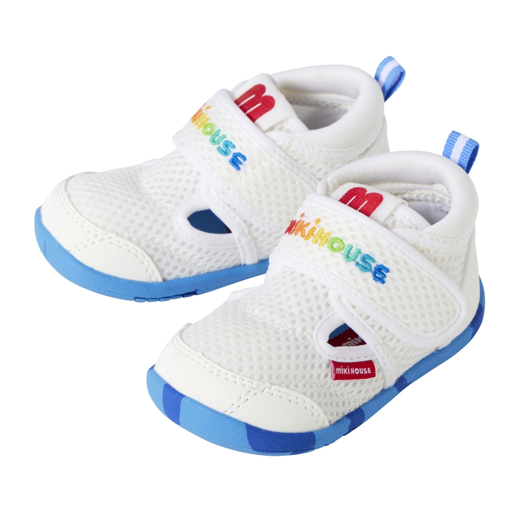 Double Raschel Mesh First Walker Shoes - Neon Marble