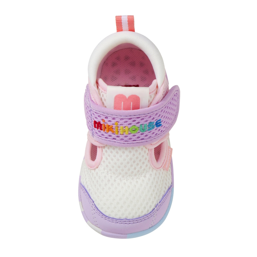 Double Raschel Mesh First Walker Shoes - Neon Marble