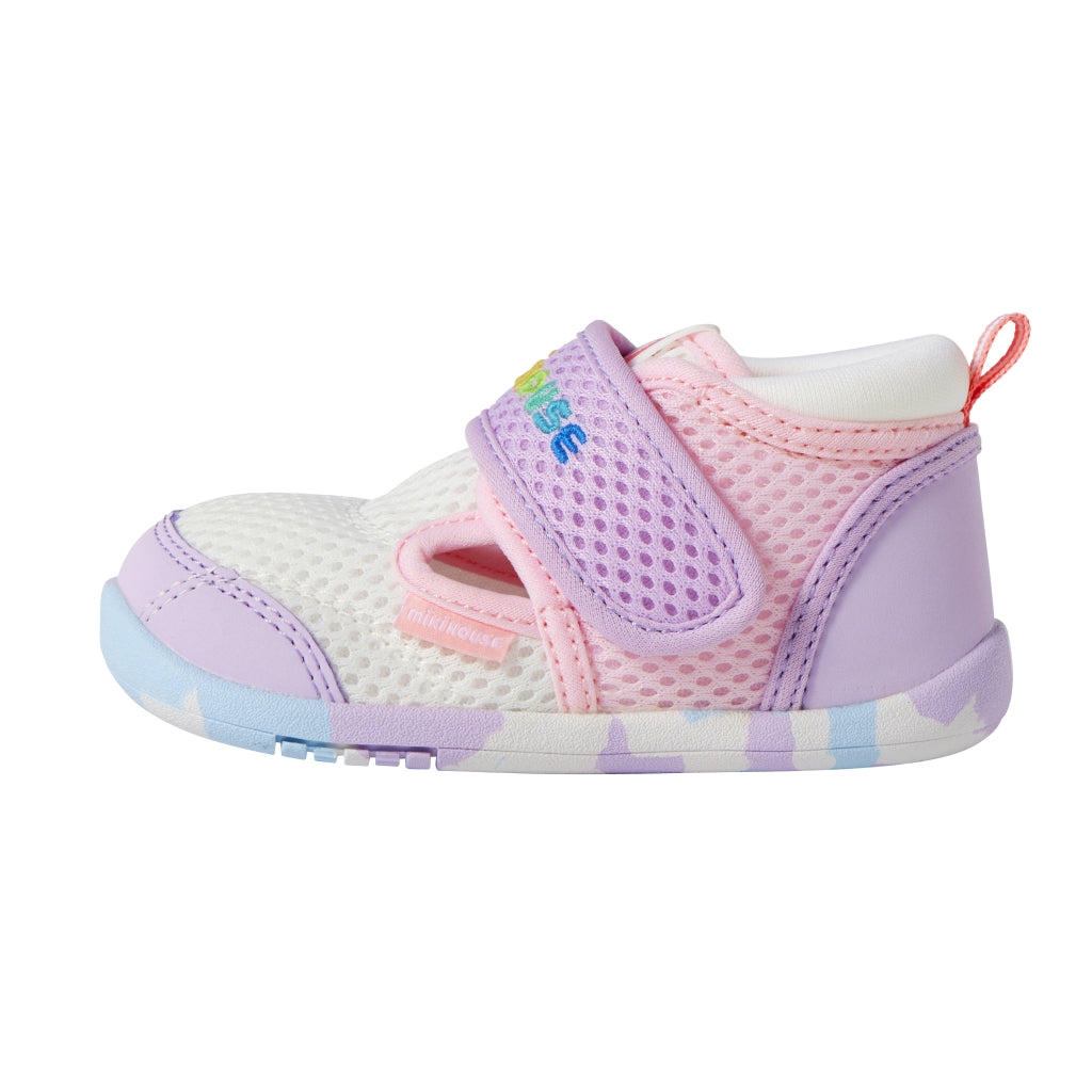 Double Raschel Mesh First Walker Shoes - Neon Marble