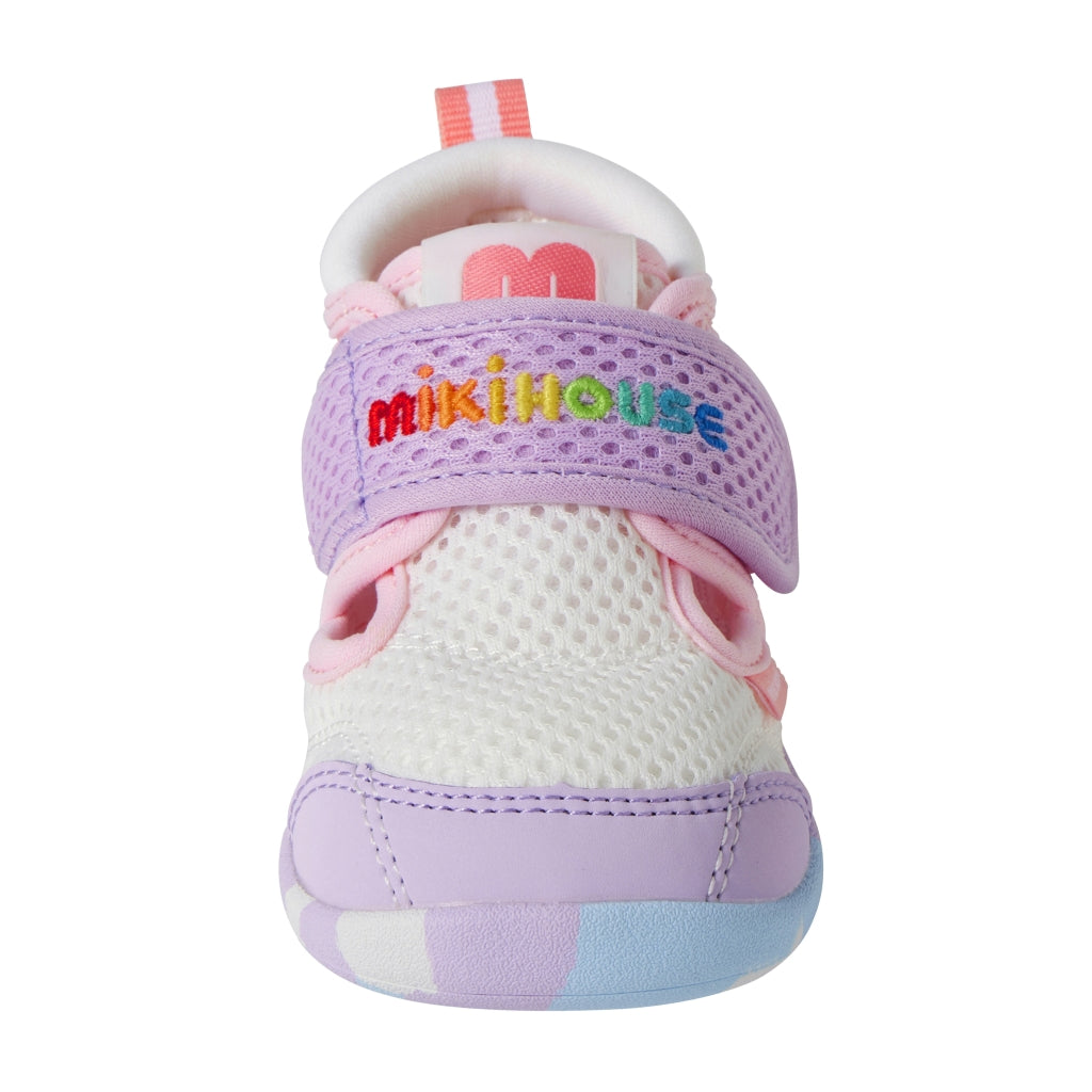 Double Raschel Mesh First Walker Shoes - Neon Marble