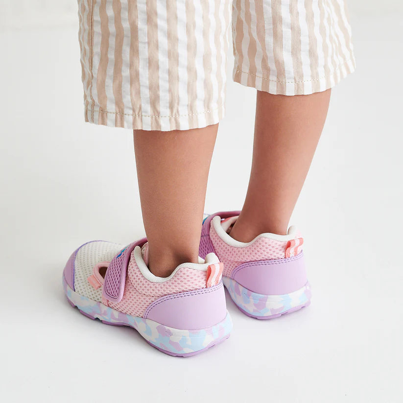 Double Raschel Mesh Sneakers for Kids - Neon Marble