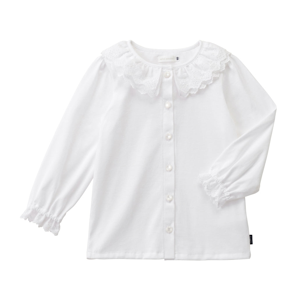 Lace Collar Long-Sleeve Blouse