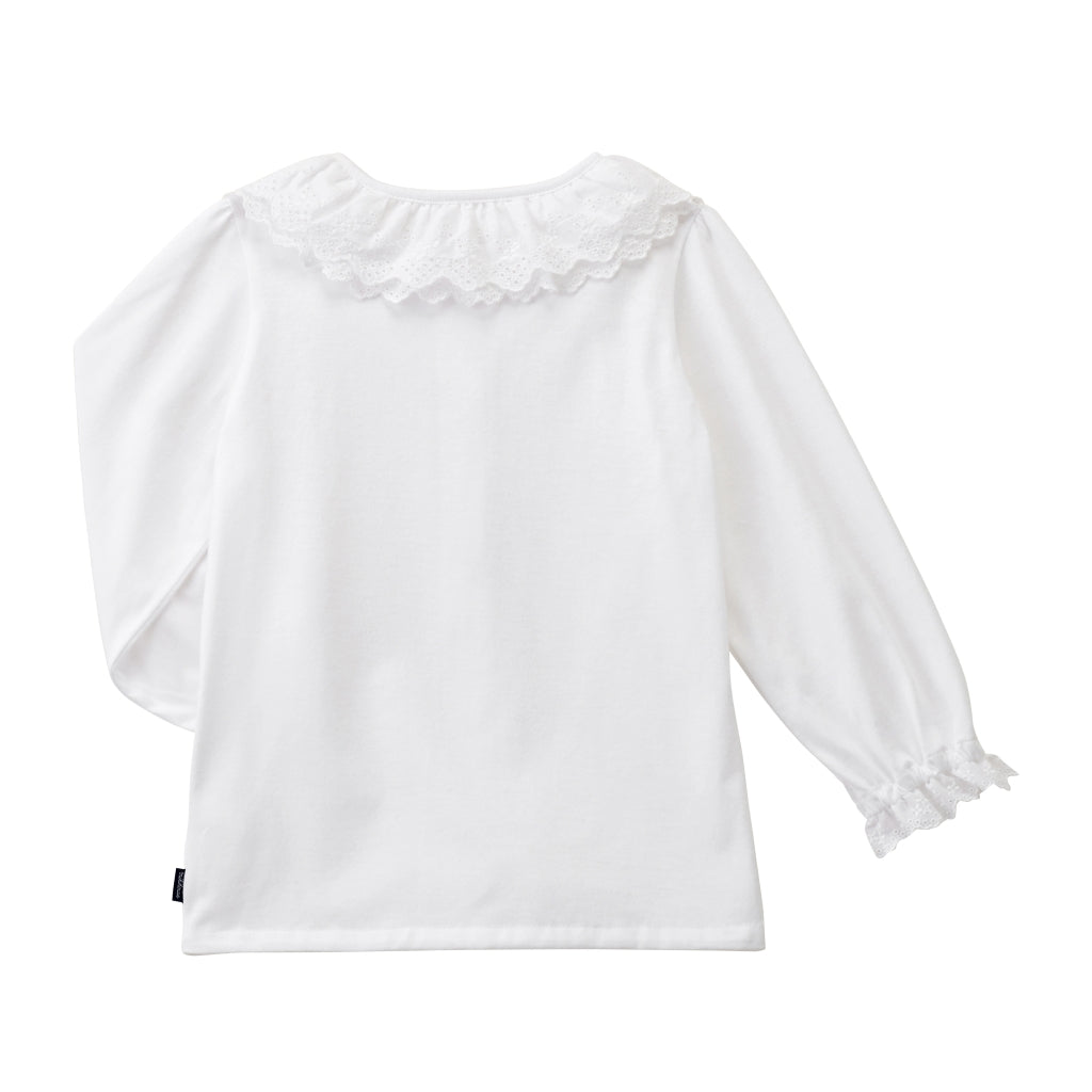 Lace Collar Long-Sleeve Blouse