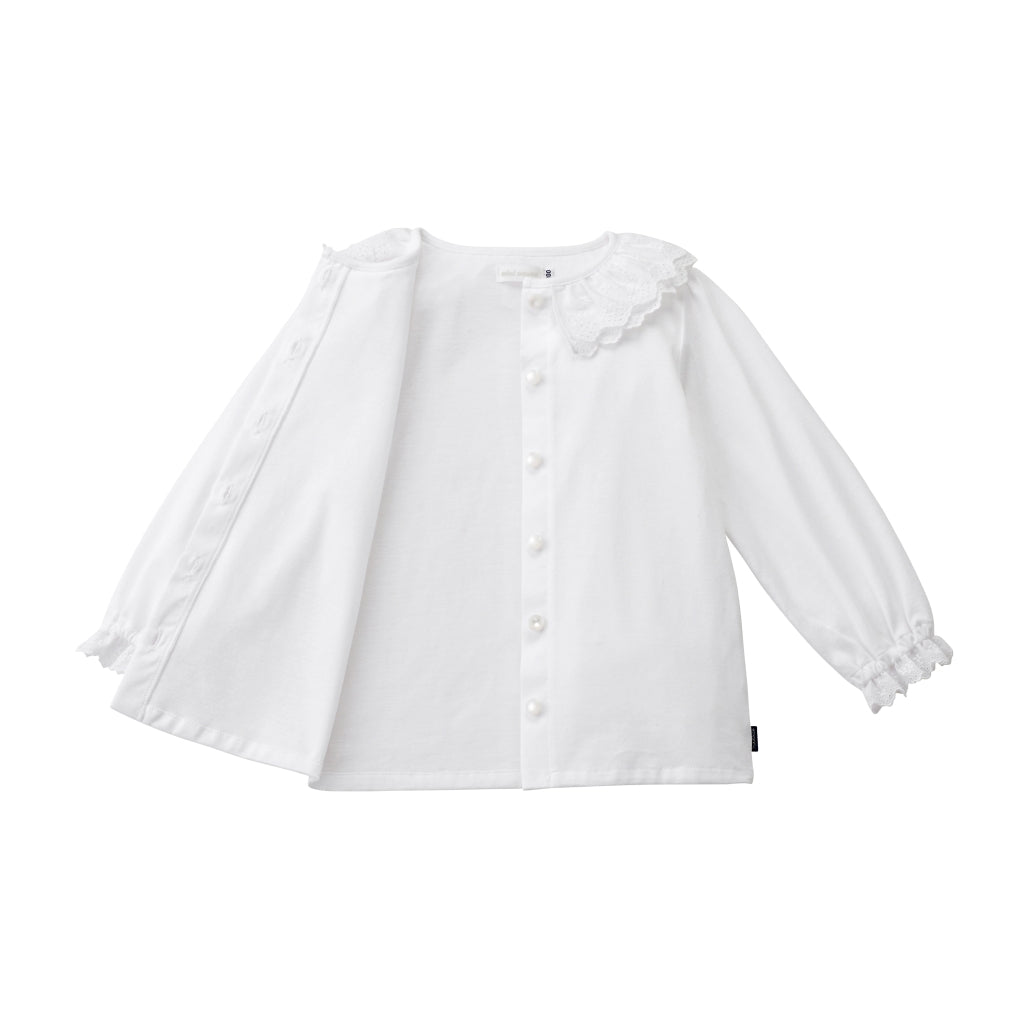 Lace Collar Long-Sleeve Blouse