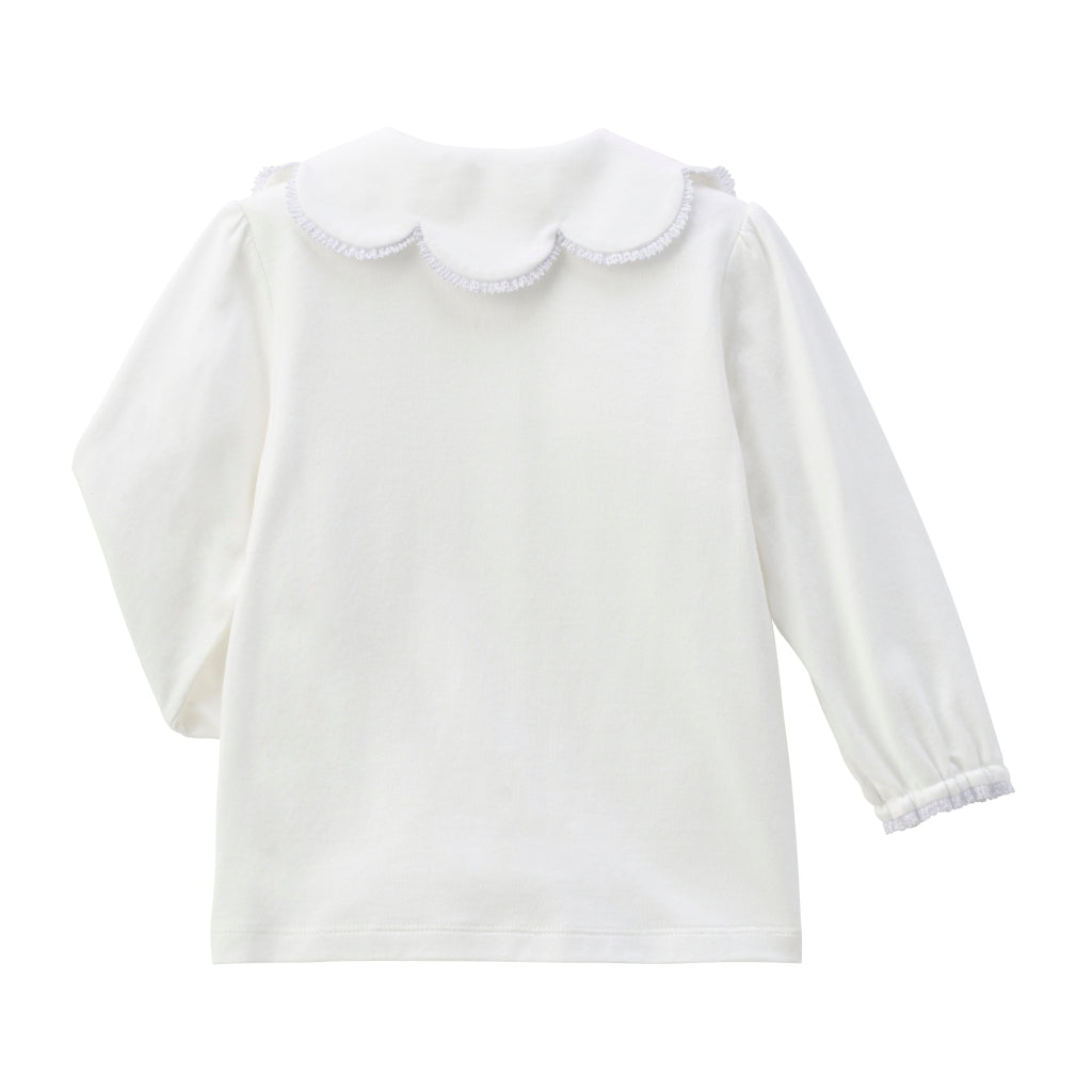 Elegant White Blouse with Delicate Lace Details