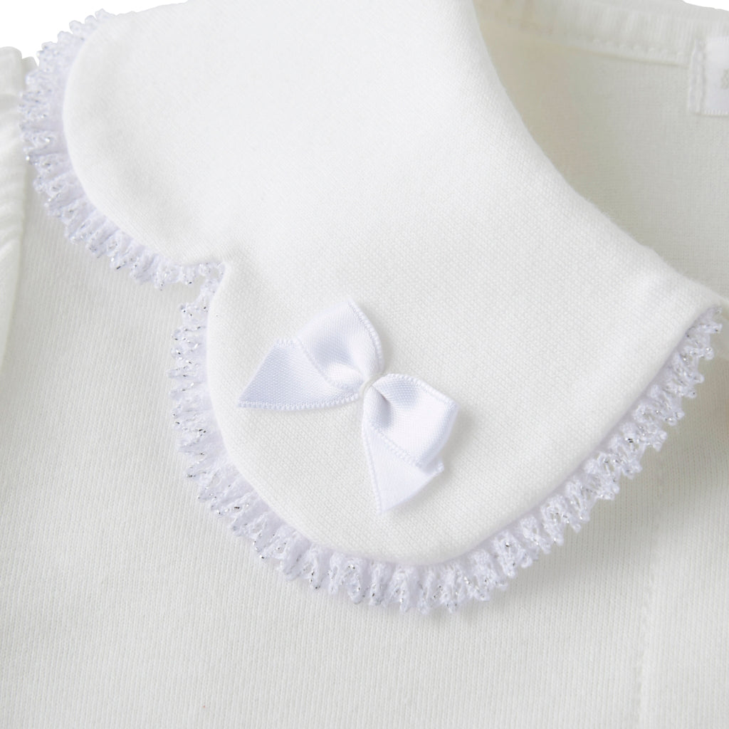 Elegant White Blouse with Delicate Lace Details