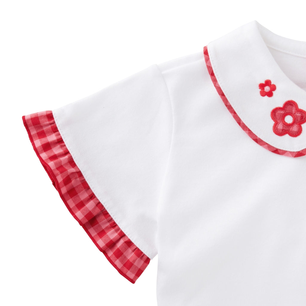 Chieco's Floral Checkered Summer Blouse