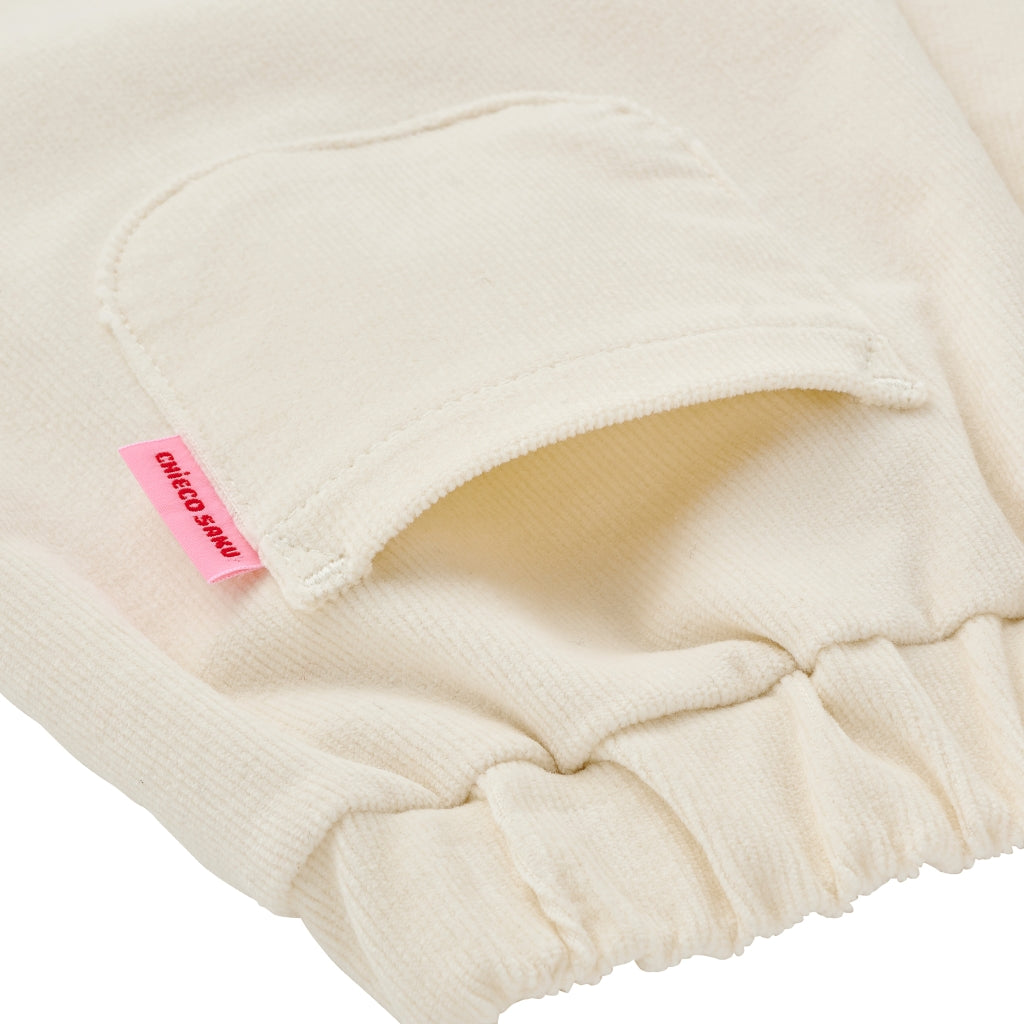 Cosy Retro Corduroy Trousers with Apple Appliques