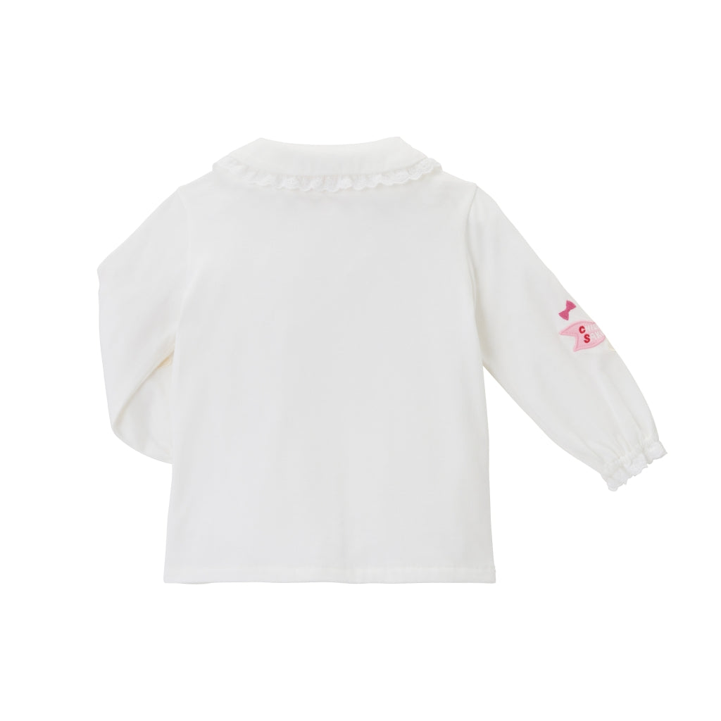 Chieco's Lace-Trimmed Cotton Blouse