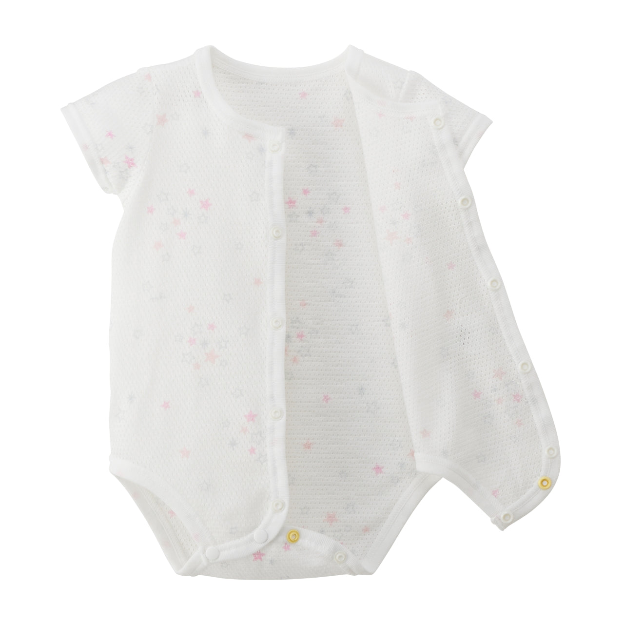 Pureveil Short Sleeve Front Opening Mesh Bodysuit