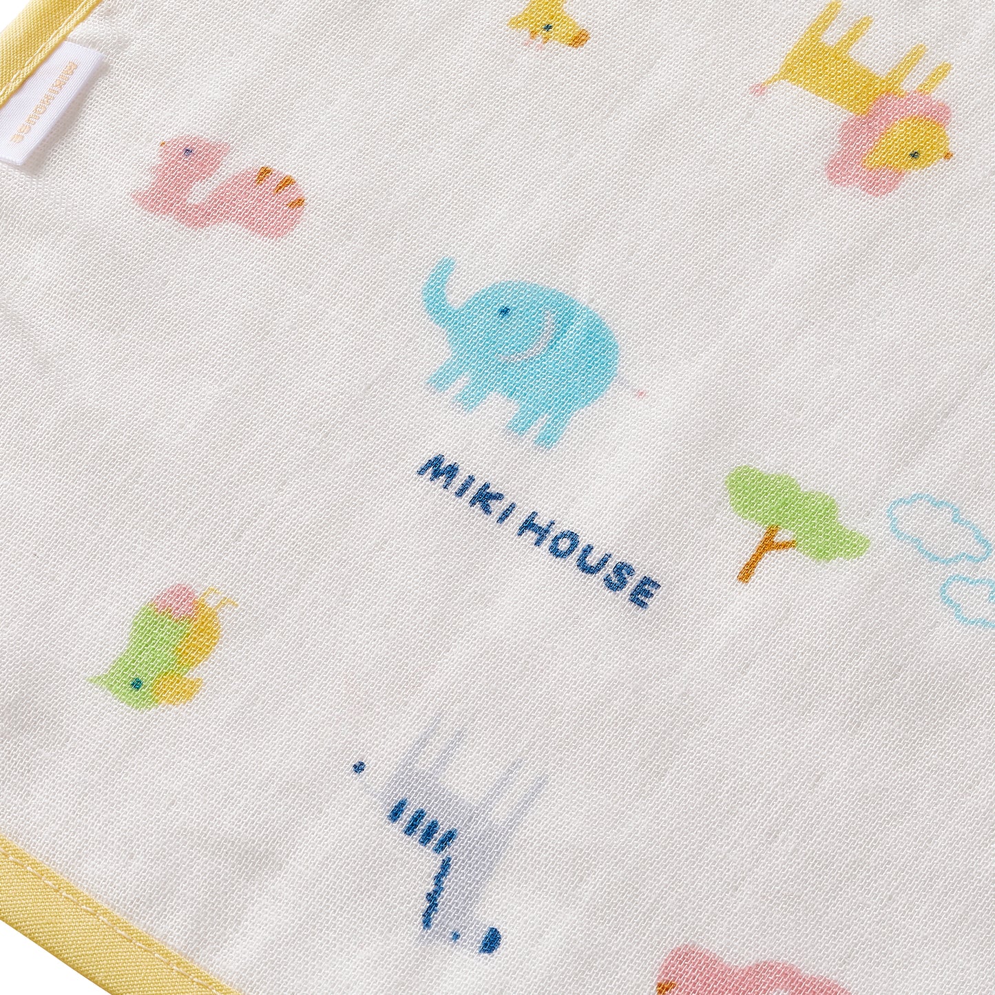 Double Weave Gauze Bib with Lining - Friendly animal motif