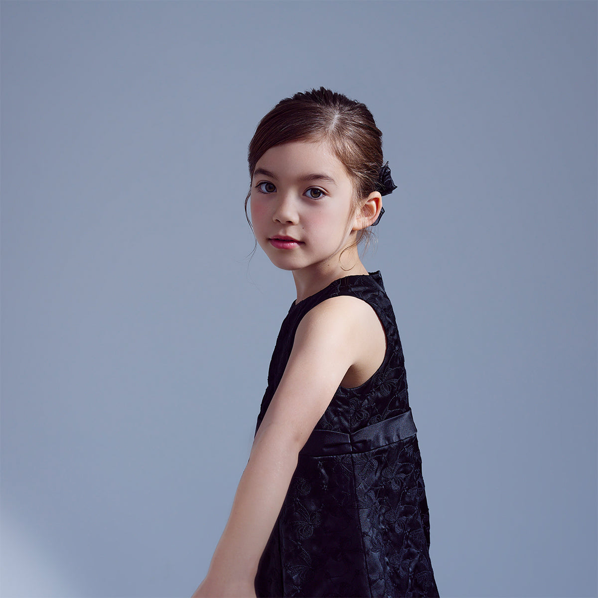 Black Silk Lace Formal Dress