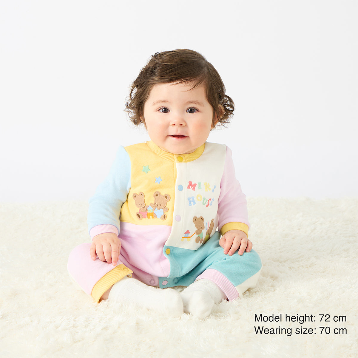 MIKI HOUSE Bear Double-Layer Cotton All-in-One