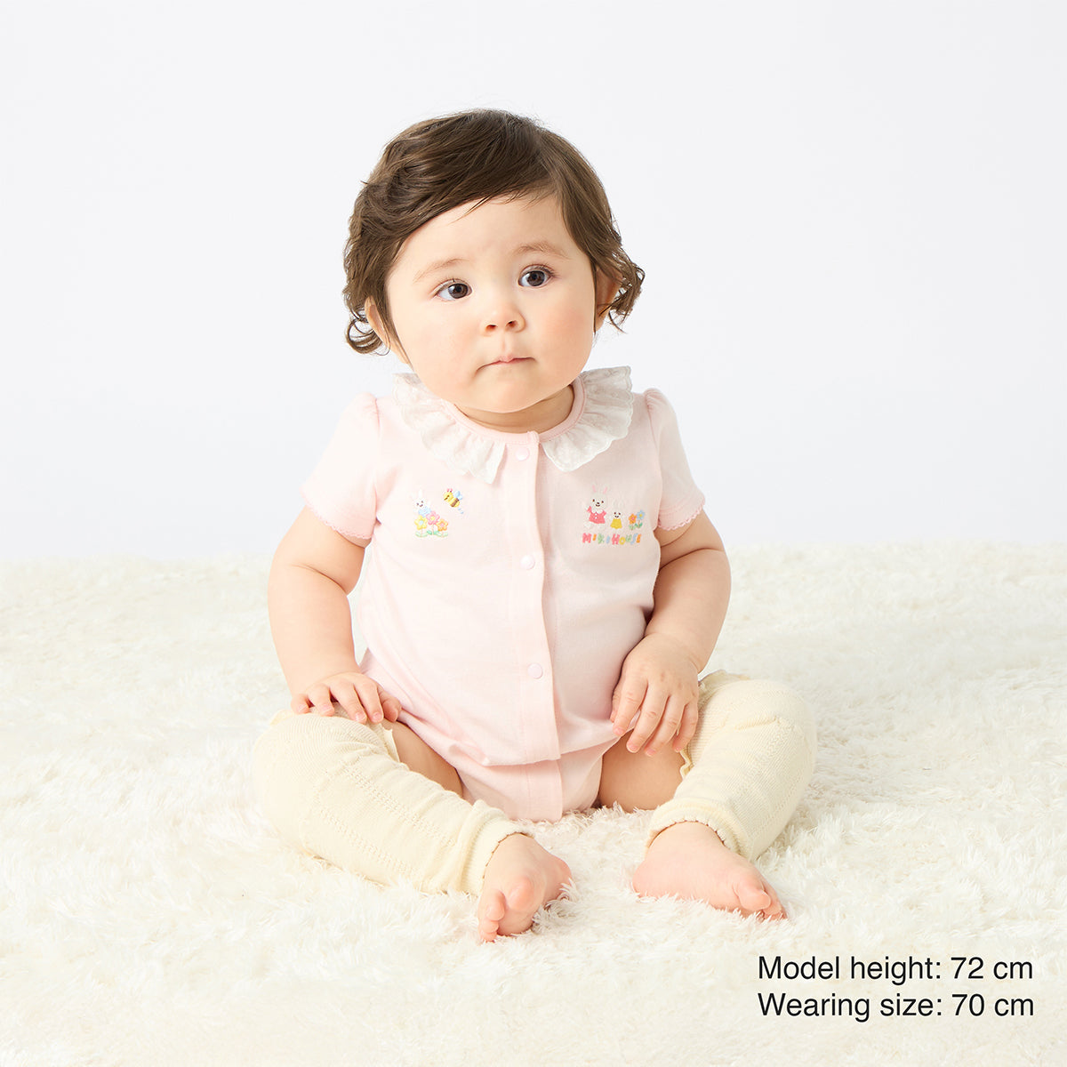 Lace-Collar Short-Sleeved Baby Bodysuit