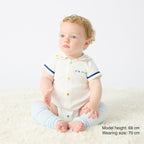 Sailor-Collar Short-Sleeved Baby Bodysuit