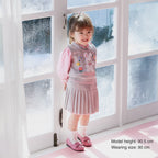 Chieco Saku Season Colour Grey Pleat-Effect Knitted Skirt