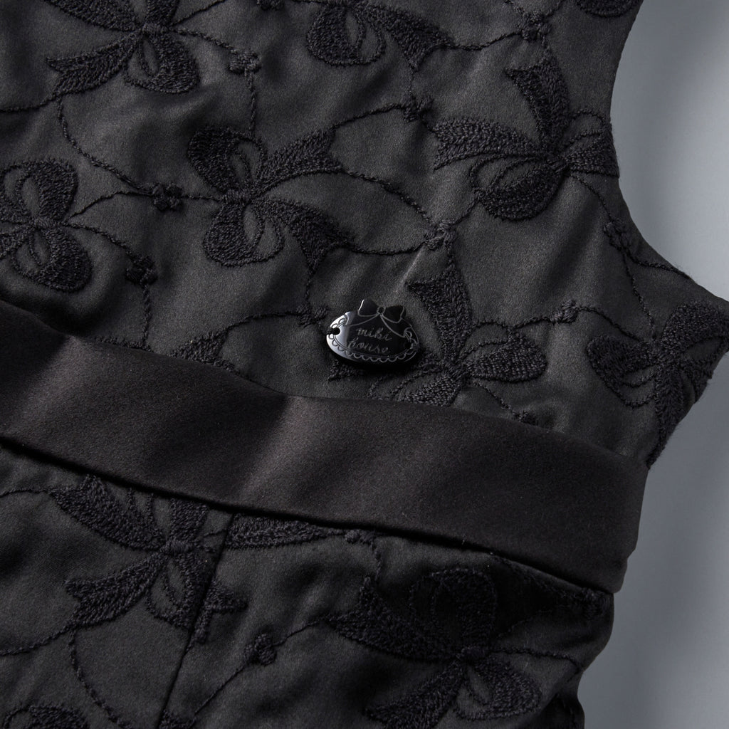 Black Silk Lace Formal Dress