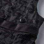 Black Silk Lace Formal Dress