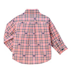 Checkered Long-Sleeve Shirt with Emblem Patch