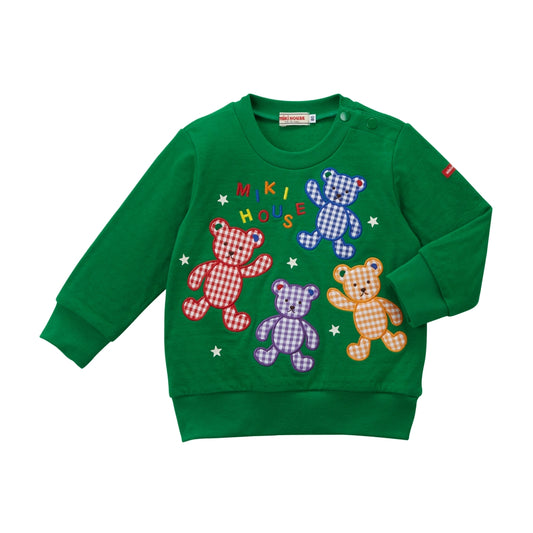 Gingham Bear Motif Sweater