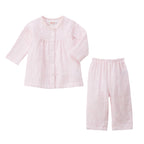 Soft Pink Embroidered Cotton Pyjamas