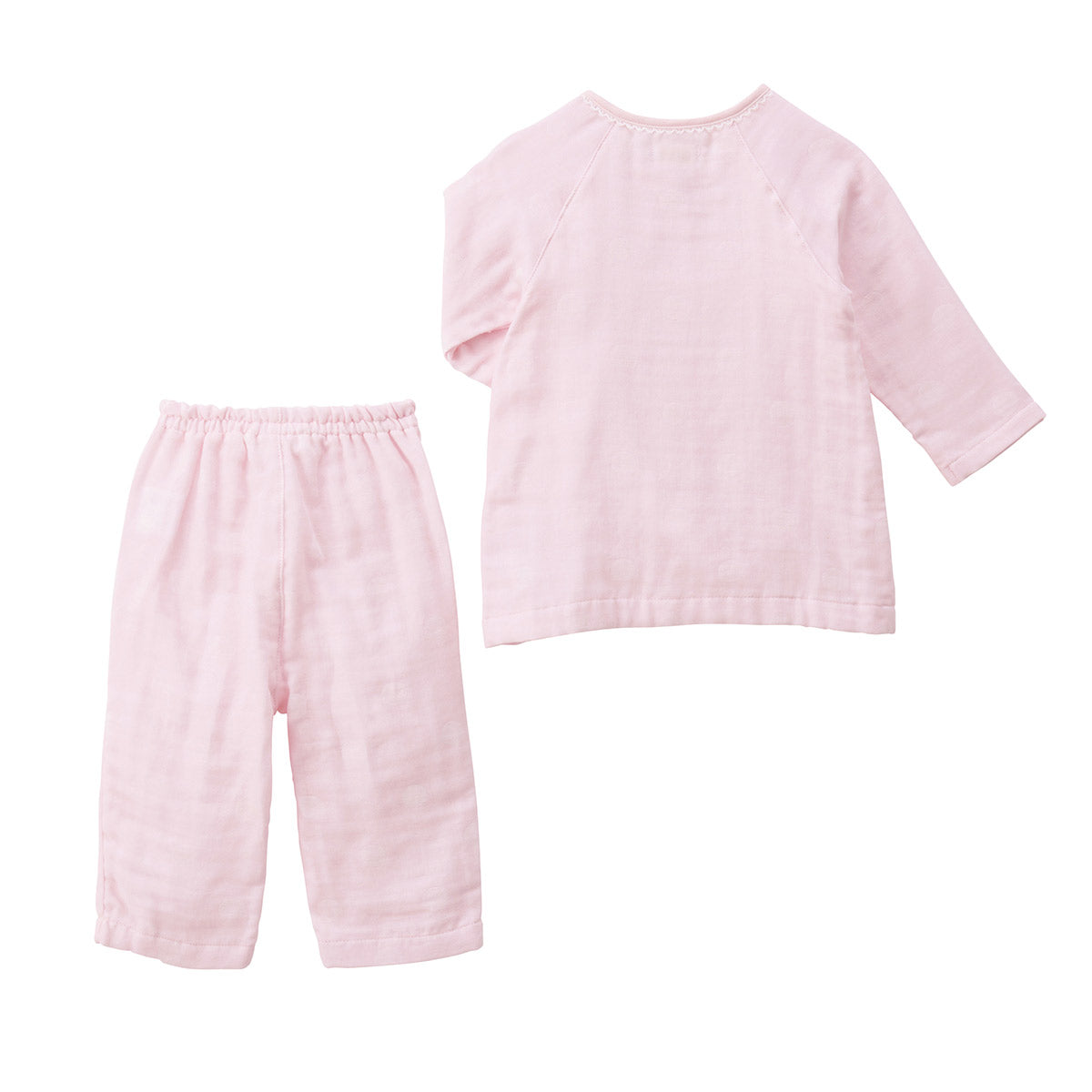 Soft Pink Embroidered Cotton Pyjamas