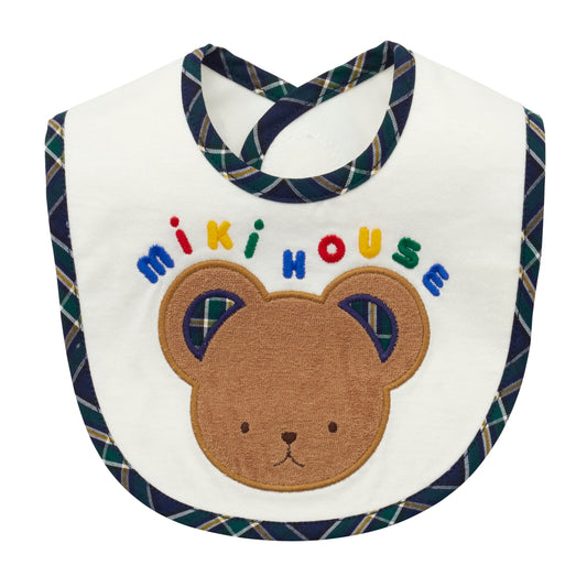 MIKI HOUSE Bear Face Bib