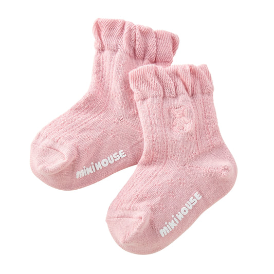 Teddy Bear Emblem Short Crew Socks