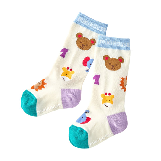 MIKI HOUSE Bear and Friends High Socks