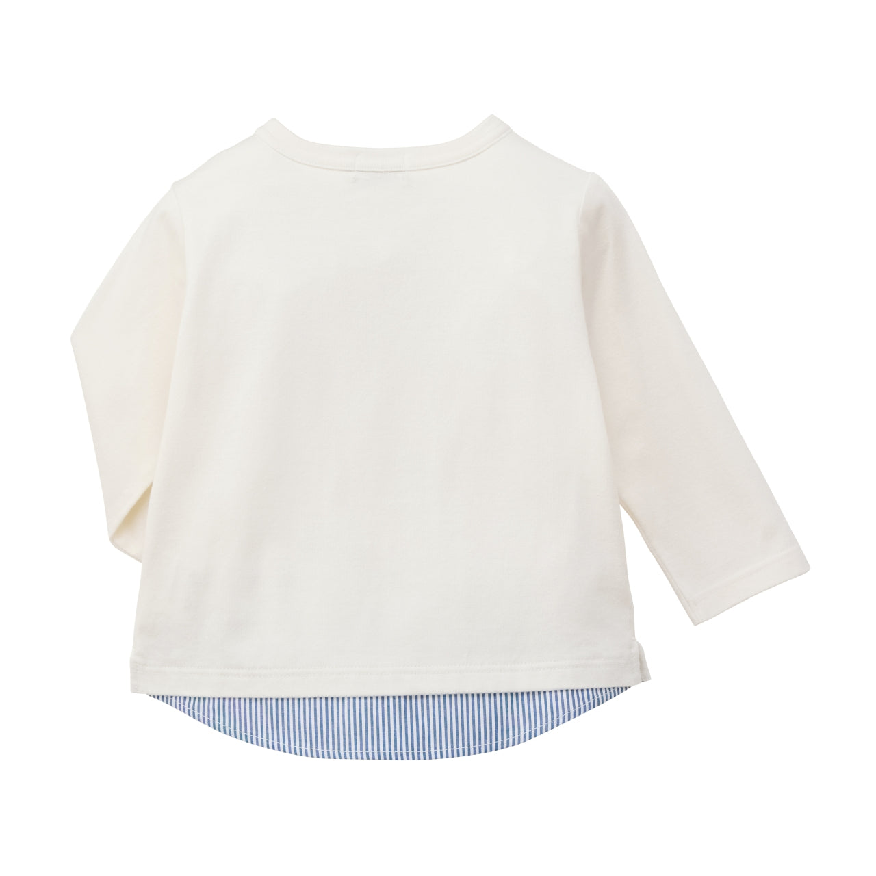 Layered Stripe Hem Long-Sleeve T-Shirt