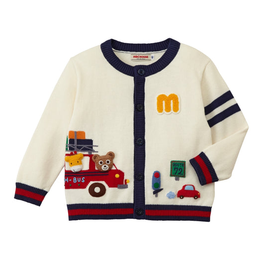 Cotton Knit Cardigan with Pucchi and Friends
