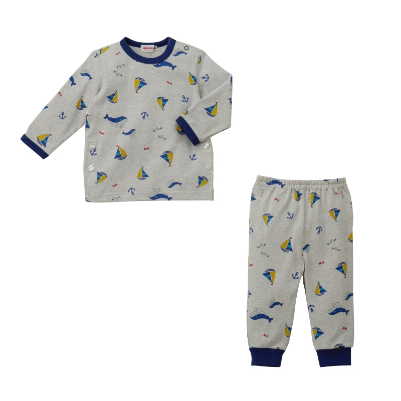 Marine Print Long-Sleeve Pajamas