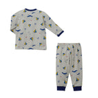 Marine Print Long-Sleeve Pajamas