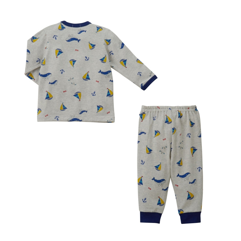 Marine Print Long-Sleeve Pajamas