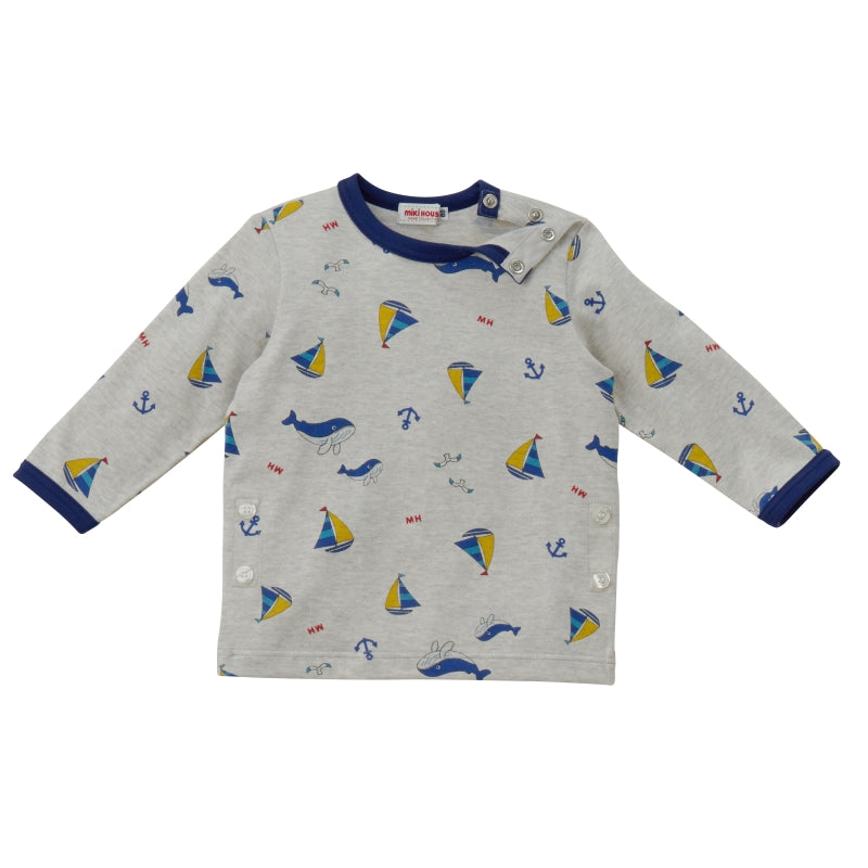 Marine Print Long-Sleeve Pajamas
