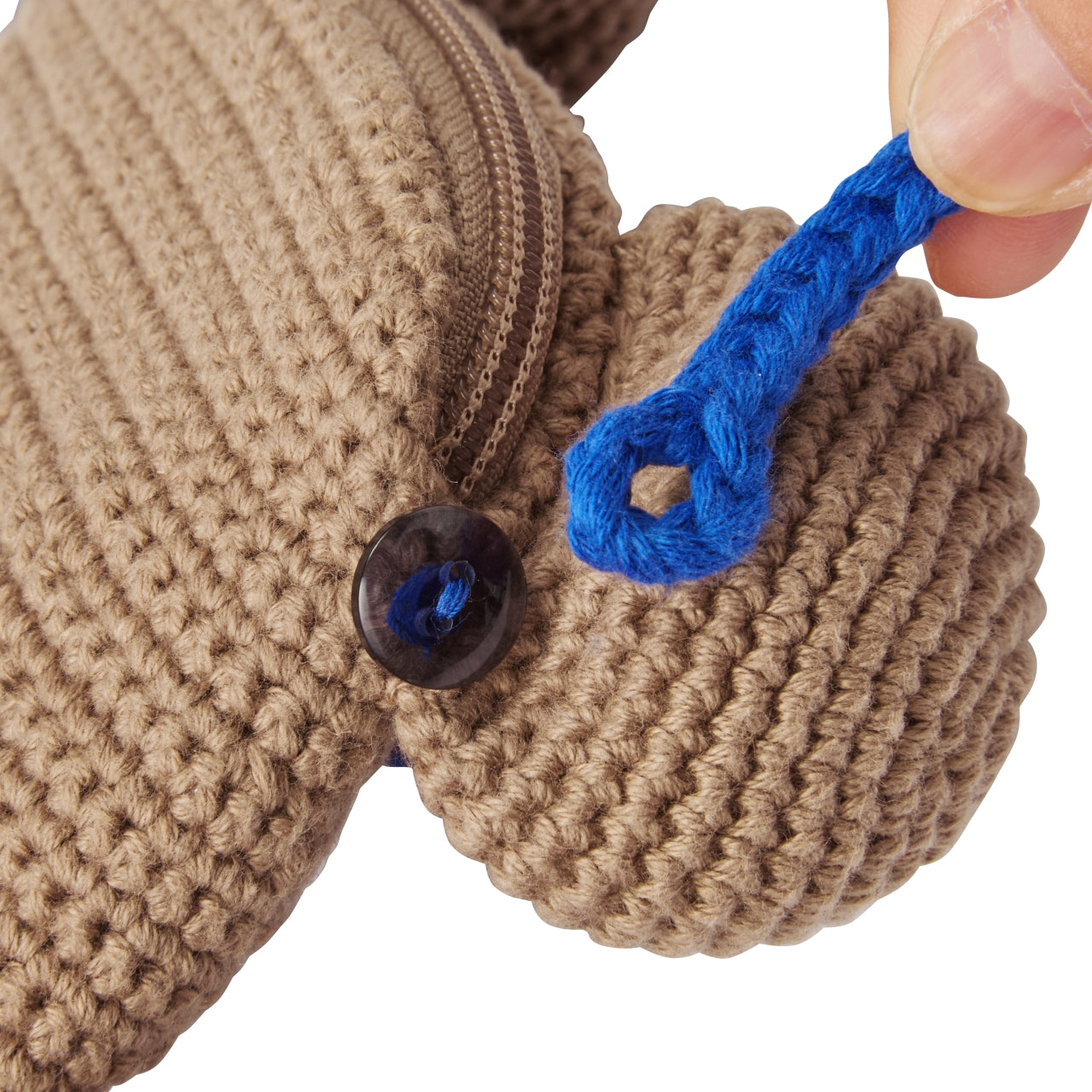 Artisanal Hand-Knitted Pucchi Bear Shoulder Pouch