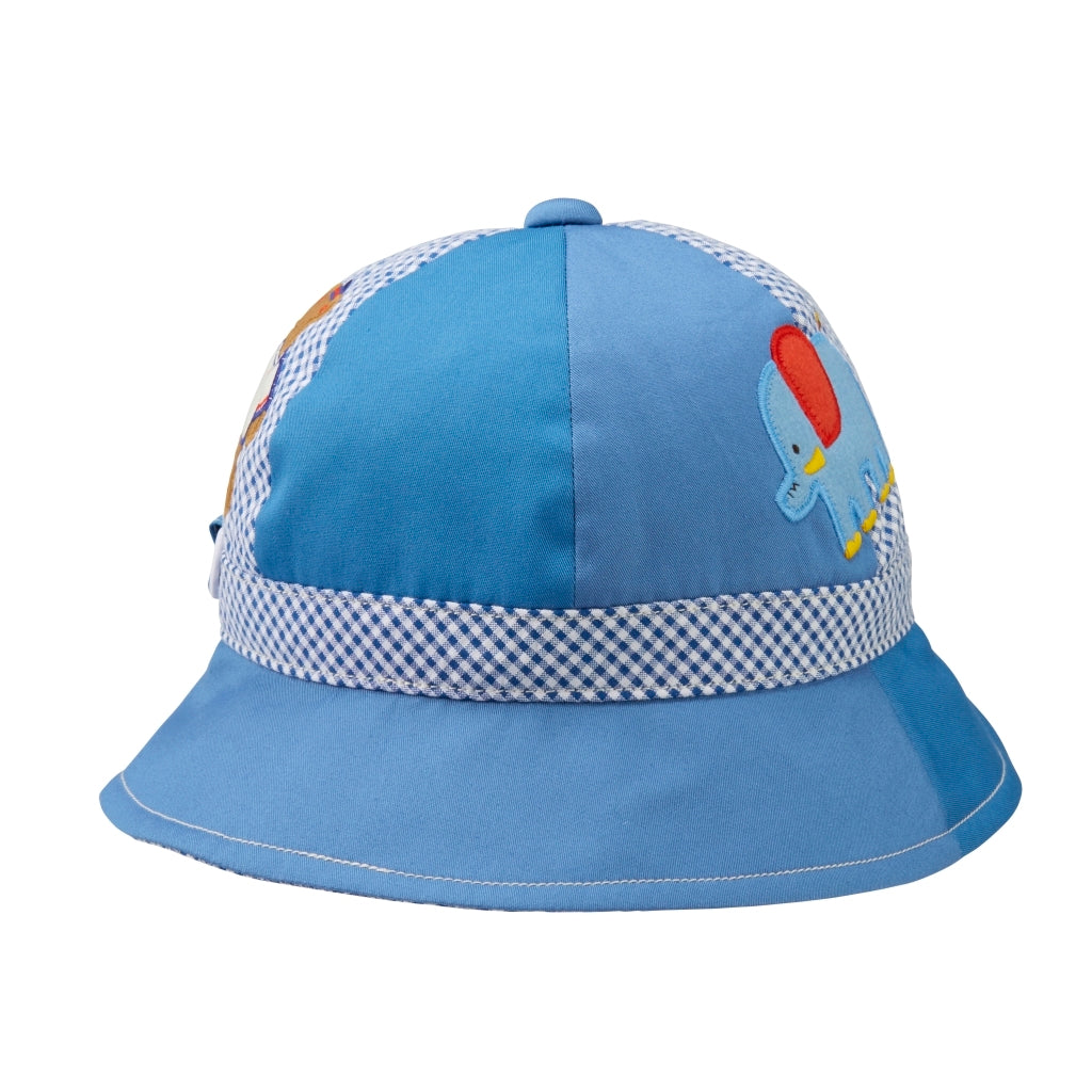 Classic MIKI HOUSE Bear Gingham Patchwork Hat (UV Protection)