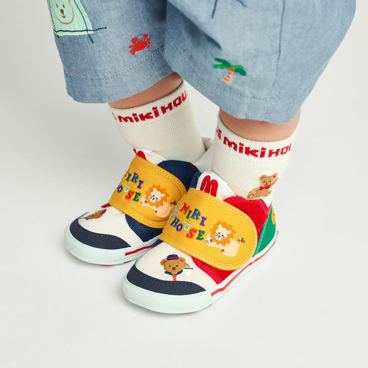 Classic MIKI HOUSE Bear Canvas Second Shoes