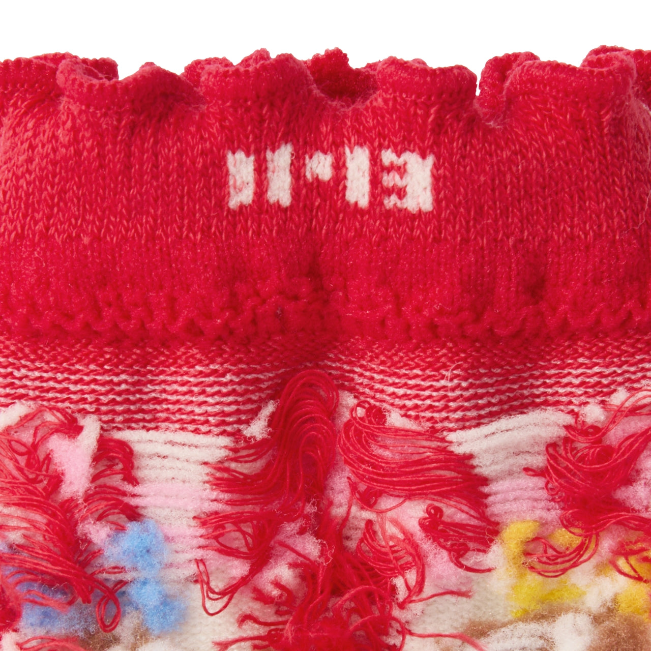 Usako & Floral Asymmetrical Intricate Knit Socks