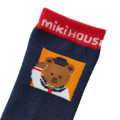 Bear Adventure High Socks  - Navy