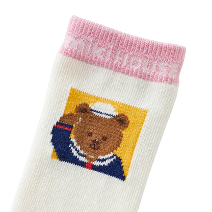 Bear Adventure High Socks - Ivory