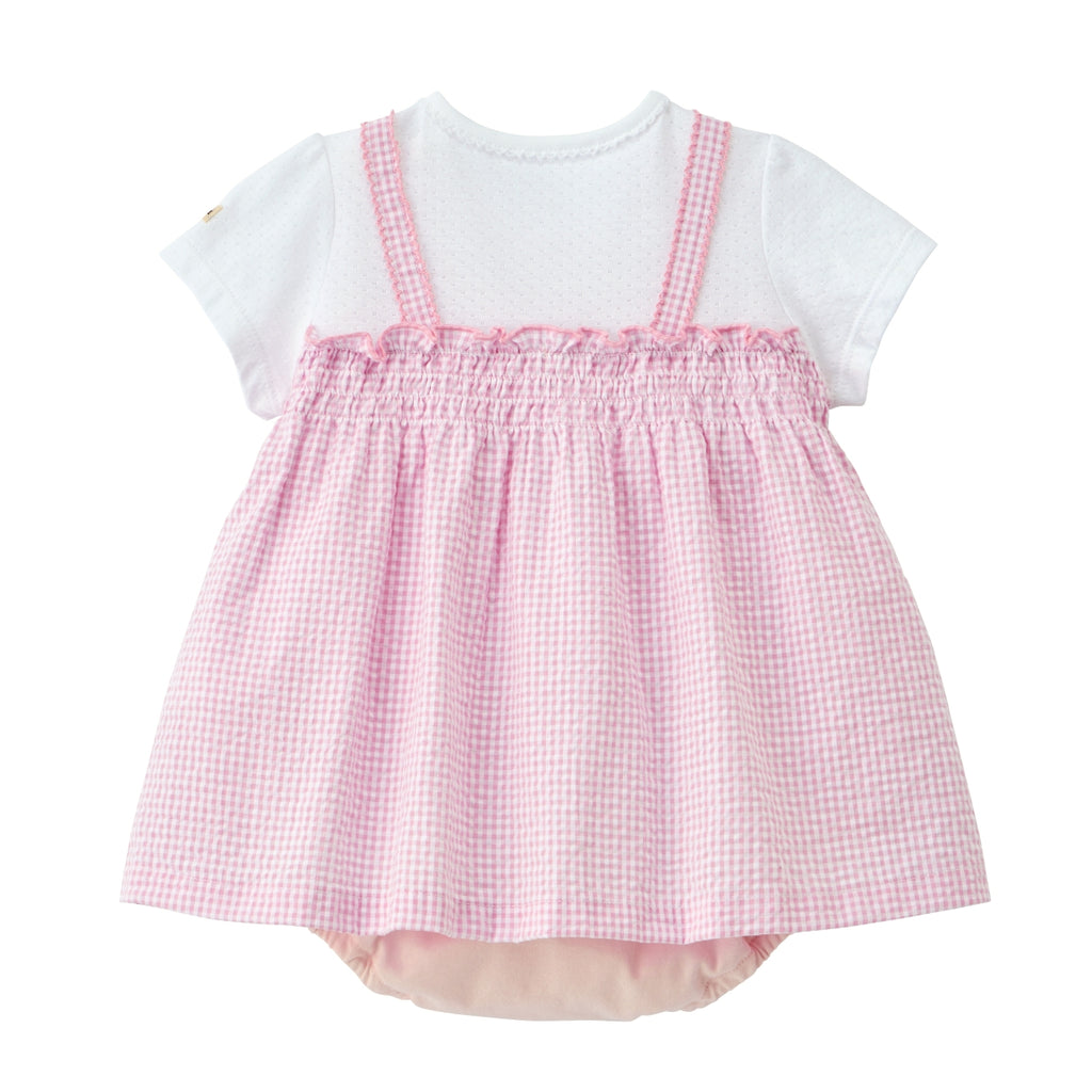 Usako Gingham Check Layered Shortall