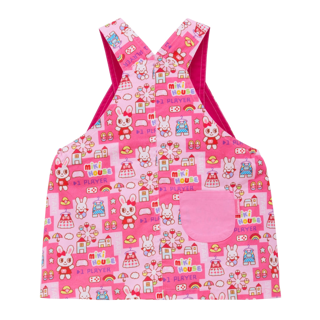 Jumper skirt with retro video game-style print