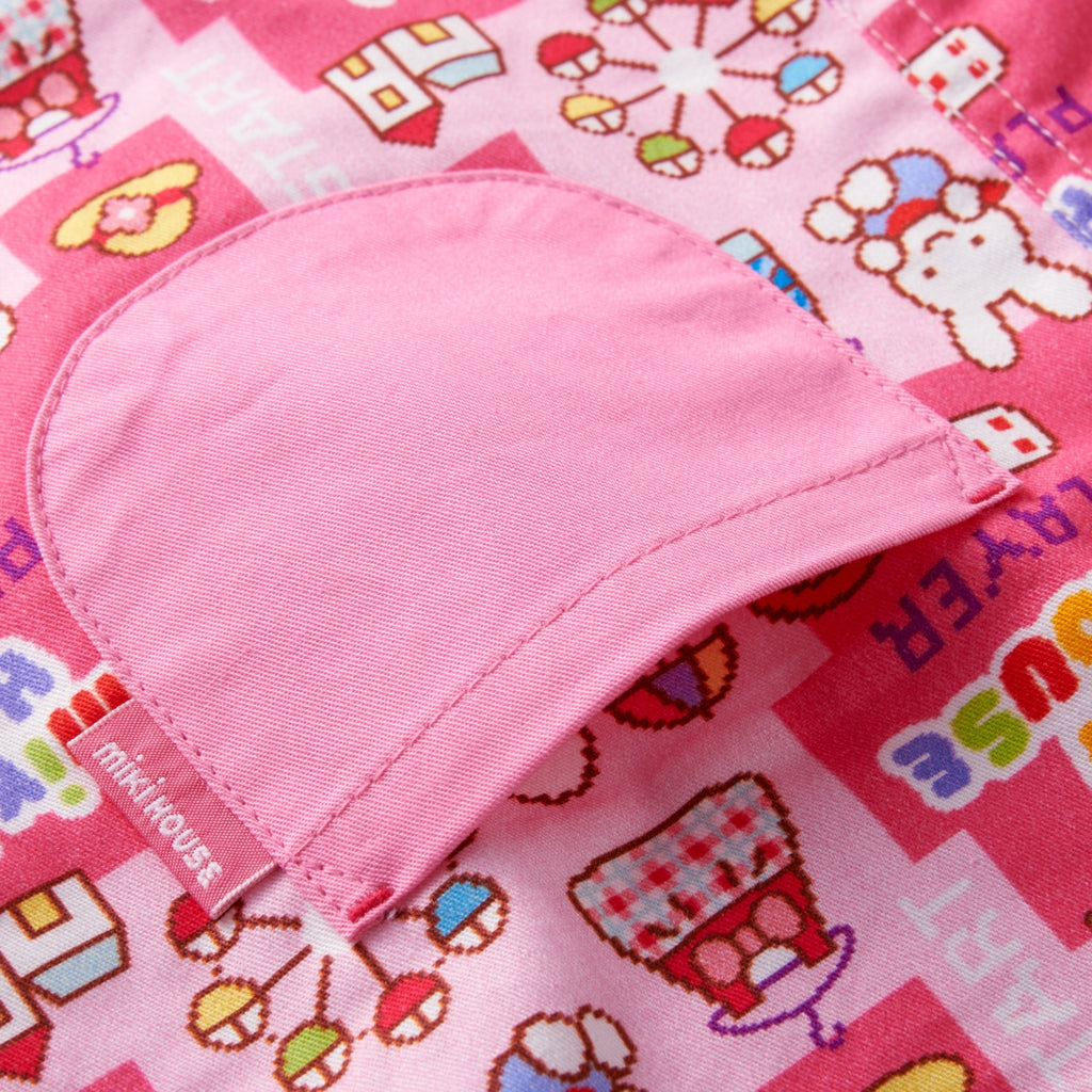 Jumper skirt with retro video game-style print