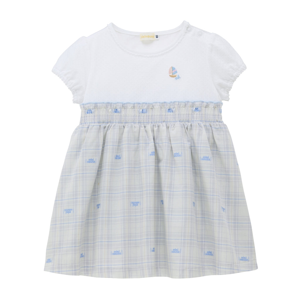 Plaid Cut Jacquard Docking Dress